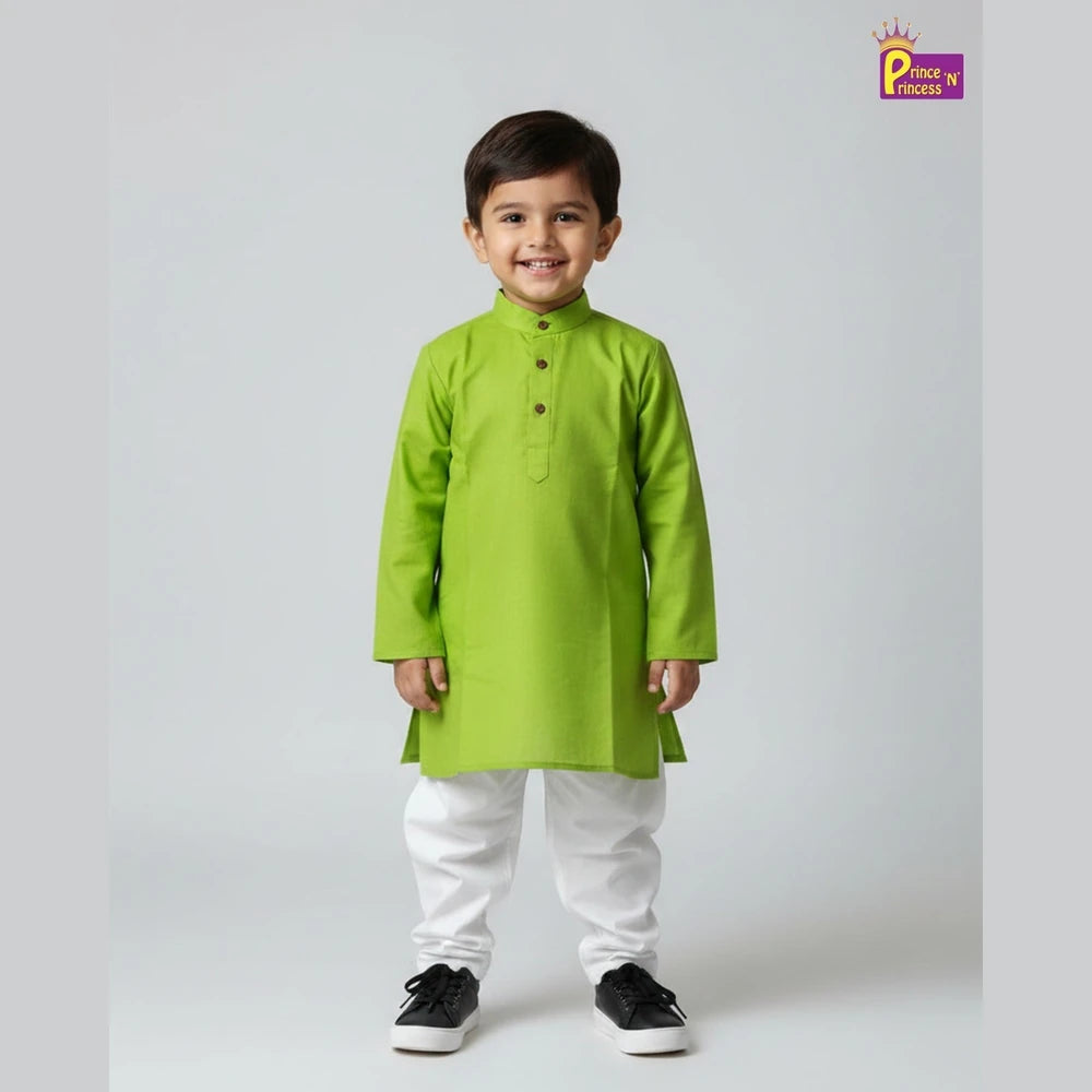 Boys Green Cotton Kurta Pajama KP014